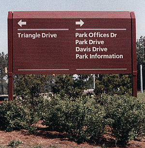 Directional signage, RTP, North Carolina fabricated by IFG